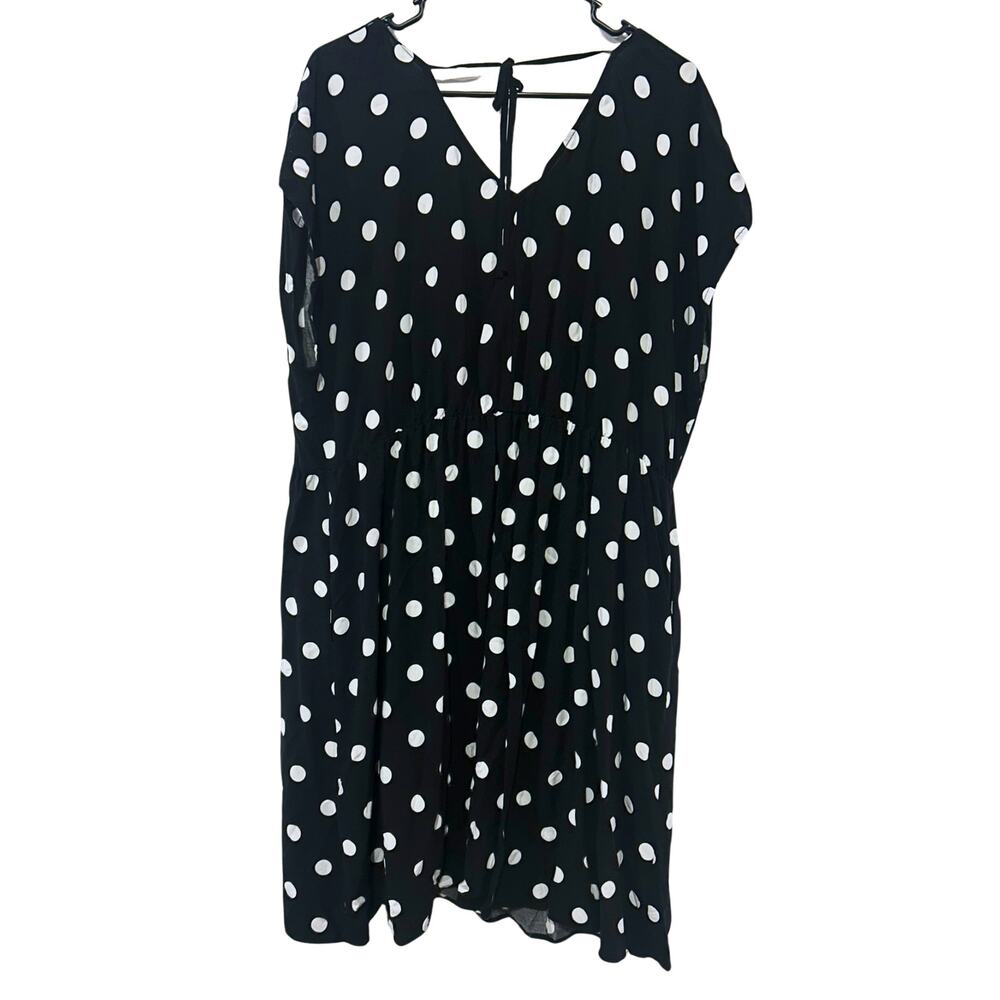 Ava & Viv Polka Dot Midi Dress XXL | Minimalist French Girl Tie Back Plus Size